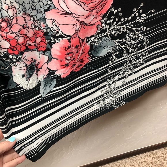 Roz & Ali Black/Pink/White Floral Sheath Dress - Picture 11 of 16